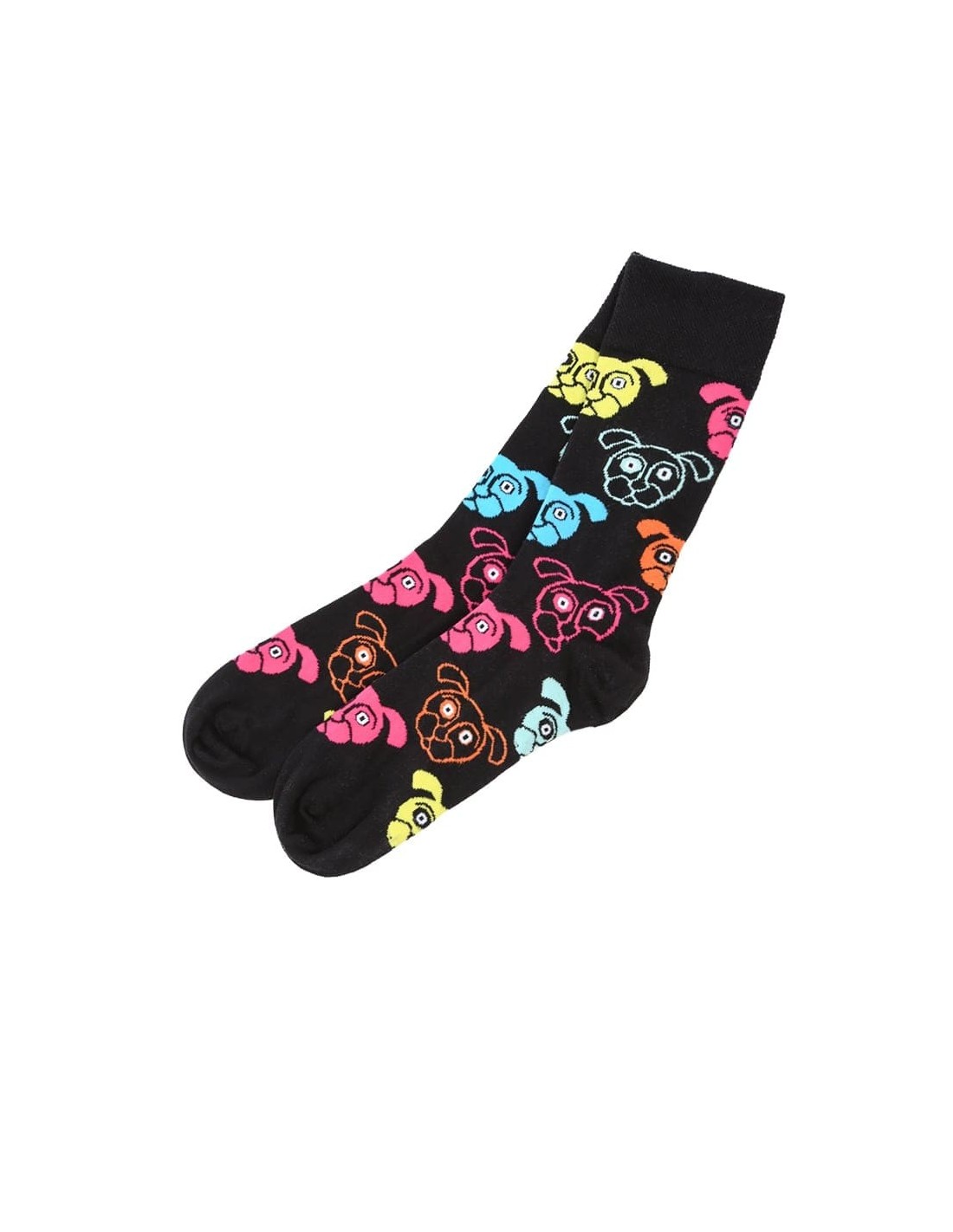 Black men\'s socks with colorful dogs SM37 - Online store - Boutique